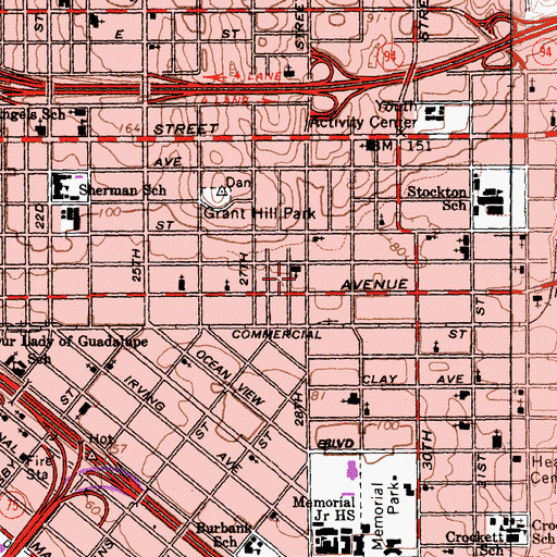 Topographic Map of Greater Apostolic Faith Temple Church, CA