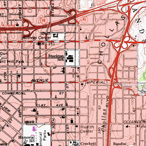 Topographic Map of Greater Saint Luke Church, CA