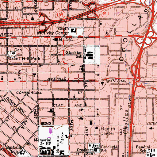 Topographic Map of Greater Saint Paul Church of God in Christ, CA