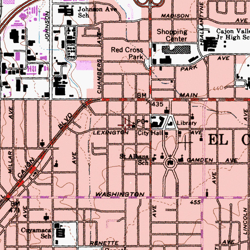 Topographic Map of Harvest Time Assembly of God Church, CA