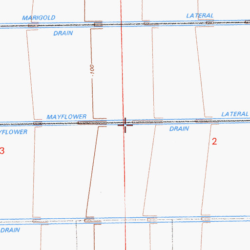 Topographic Map of Mayflower Drain, CA