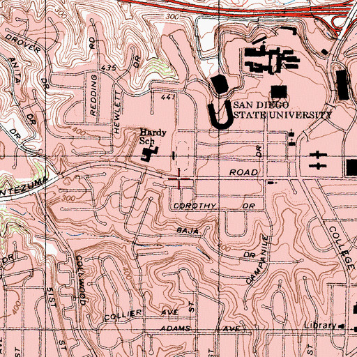 Topographic Map of University Towers Residence Hall, CA