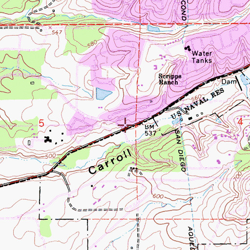 Topographic Map of Alliant International University of San Diego Library, CA