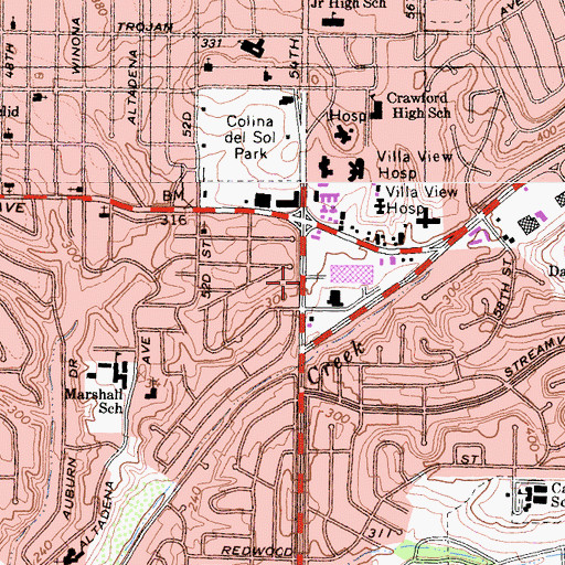 Topographic Map of Apostolic Assembly Eighth Church of San Diego, CA
