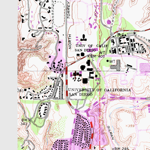 Topographic Map of Argo Hall, CA