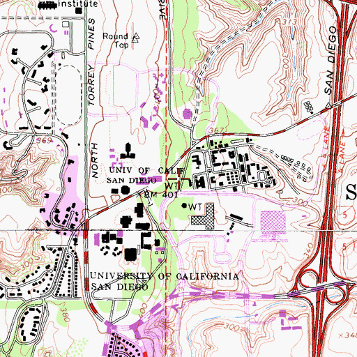 Topographic Map of Center Hall, CA