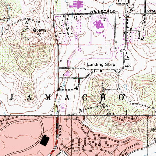 Topographic Map of Chaldean Hall, CA
