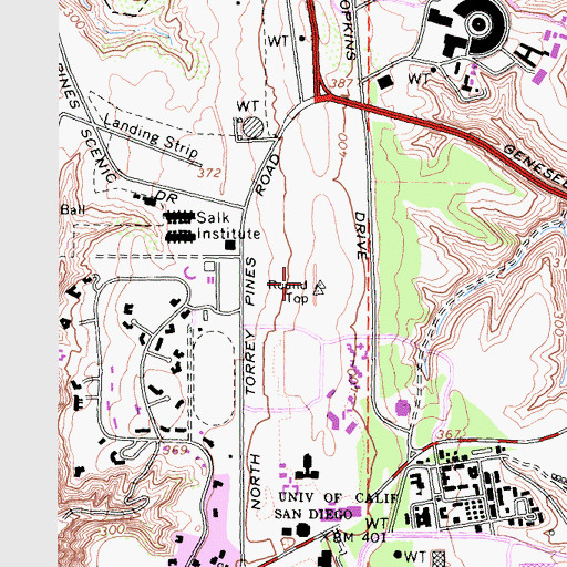 Topographic Map of Copley International Conference Center, CA