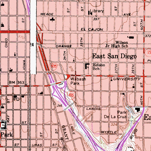 Topographic Map of Emmanuel Christian Fellowship Center, CA