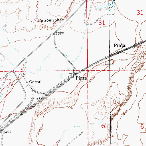 Topographic Map of Pinta, AZ