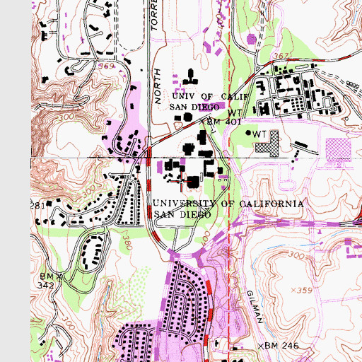 Topographic Map of Galbraith Hall, CA
