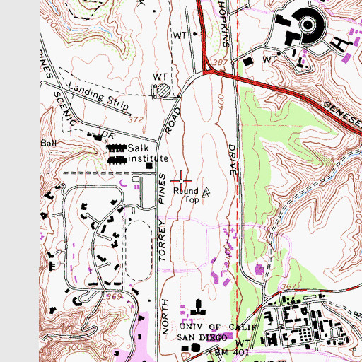 Topographic Map of Gildred Latin American Studies Building, CA
