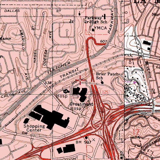 Topographic Map of Herrick Community Health Library, CA