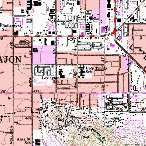 Topographic Map of Holy Trinity Youth Center, CA