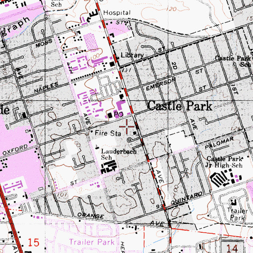 Topographic Map of International Christian Center, CA