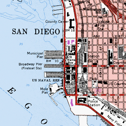 Topographic Map of International Visitor Information Center, CA