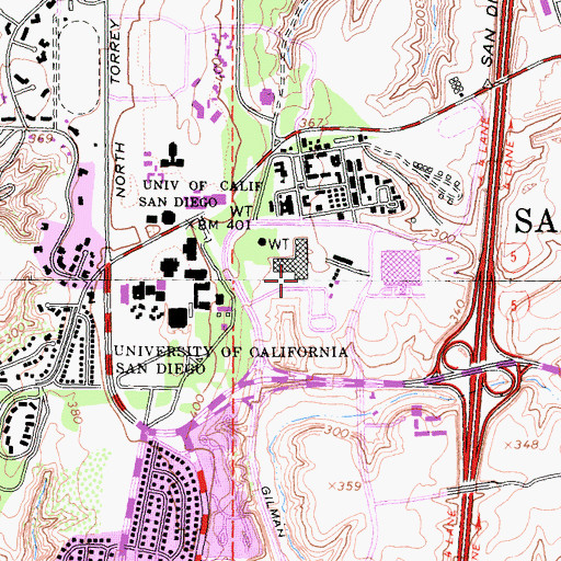 Topographic Map of Keck Center for Functional Magnetic Resonance Imaging, CA