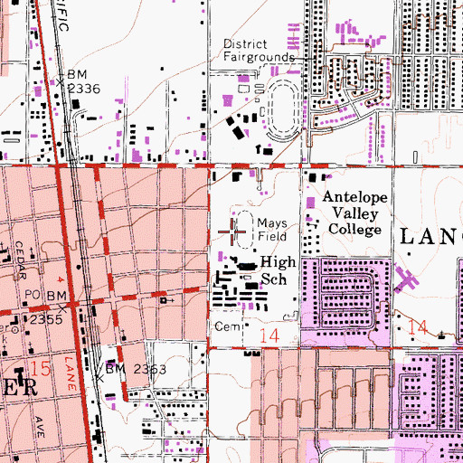 Topographic Map of Mays Field, CA