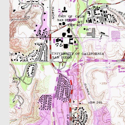 Topographic Map of Mandell Weiss Theatre, CA