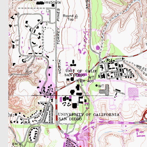 Topographic Map of Mandeville Center, CA