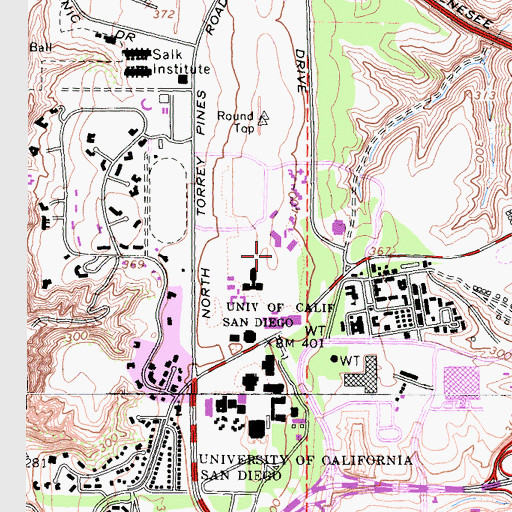 Topographic Map of Peterson Hall, CA