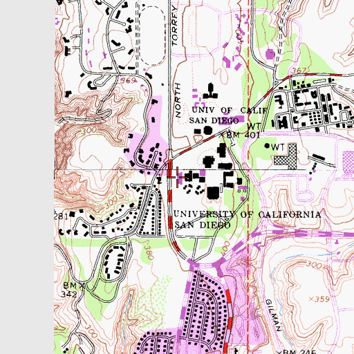 Topographic Map of Revelle Commons, CA