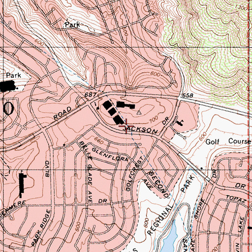 Topographic Map of San Carlos Library, CA