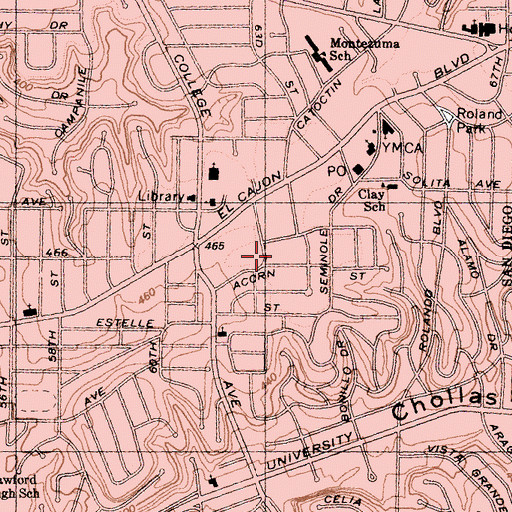 Topographic Map of San Diego Fire - Rescue Department Station 10, CA