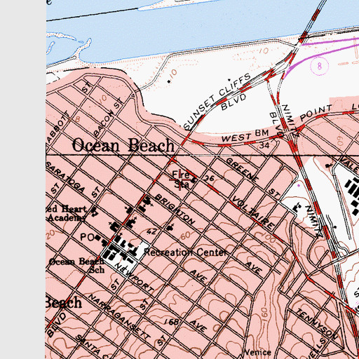Topographic Map of San Diego Fire - Rescue Department Station 15, CA