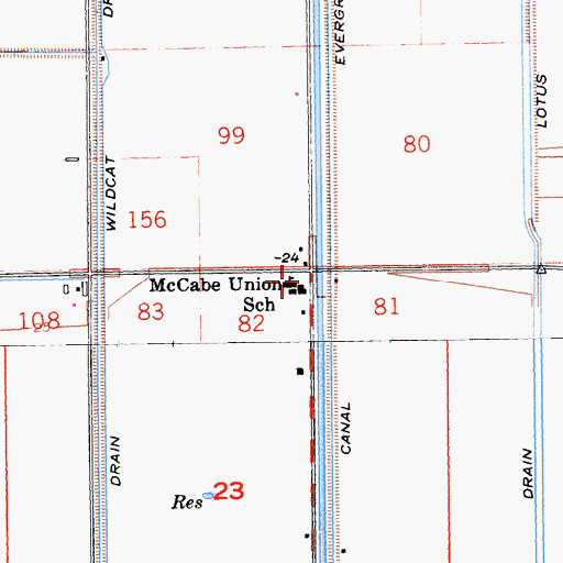 Topographic Map of McCabe Elementary School, CA