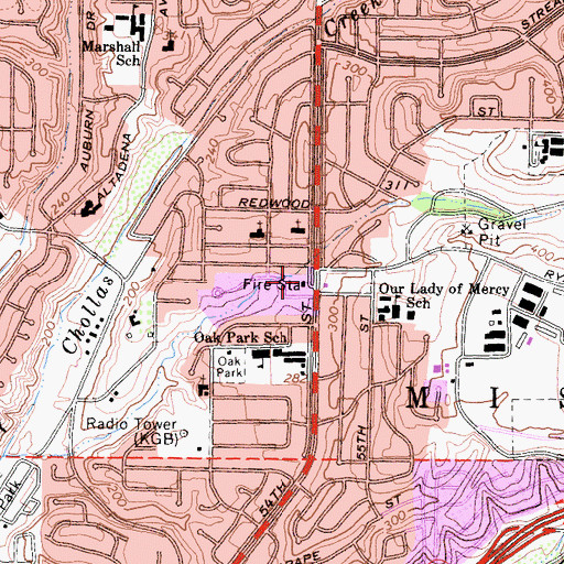 Topographic Map of San Diego Fire - Rescue Department Station 26, CA