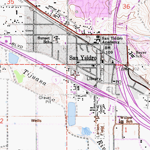 Topographic Map of San Diego Fire - Rescue Department Station 29, CA