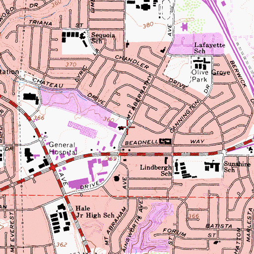Topographic Map of San Diego Fire - Rescue Department Station 36, CA