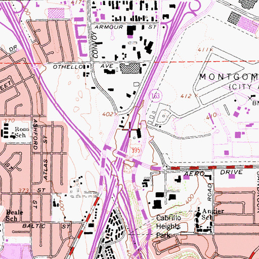 Topographic Map of San Diego Fire - Rescue Department Station 28, CA