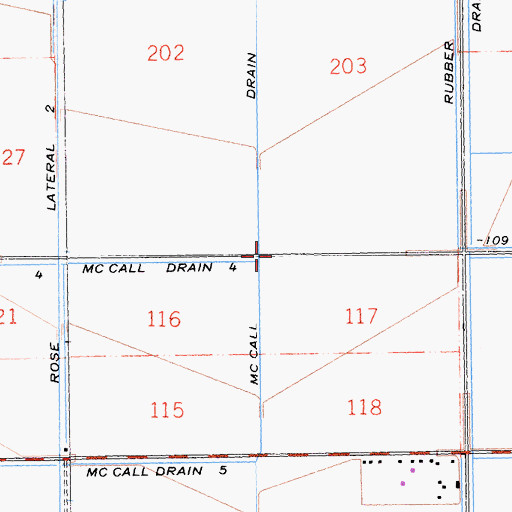 Topographic Map of McCall Drain, CA