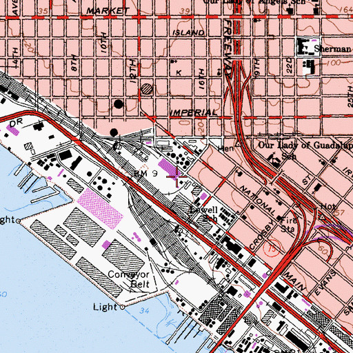 Topographic Map of San Diego Housing Commission, CA