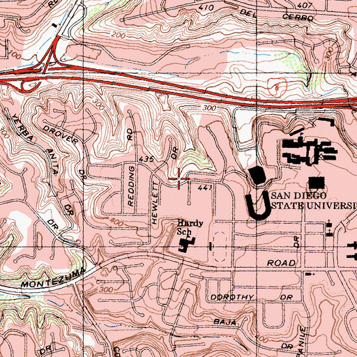 Topographic Map of Templo Del Sol Residence Hall, CA