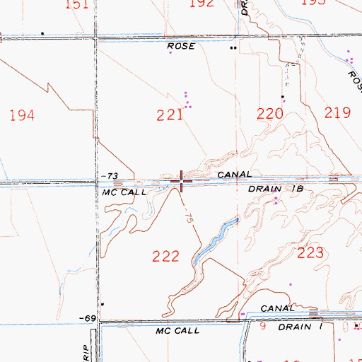 Topographic Map of McCall Drain One B, CA