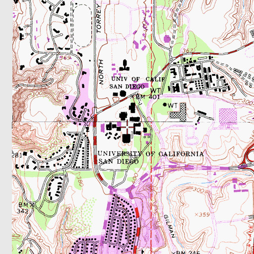 Topographic Map of York Hall, CA