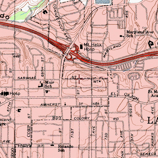 Topographic Map of Al Rribat Al Aslami, CA