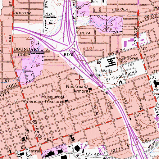 Topographic Map of Apostolic Assembly of the Faith in Christ Jesus, CA