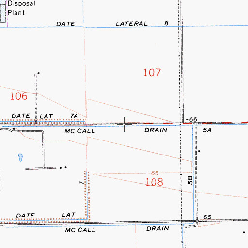 Topographic Map of McCall Drain Five A, CA