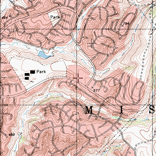 Topographic Map of Ascension Catholic Church, CA