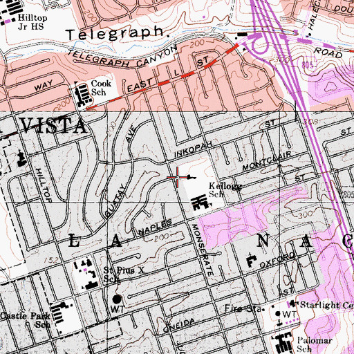 Topographic Map of Bay View Baptist Church, CA