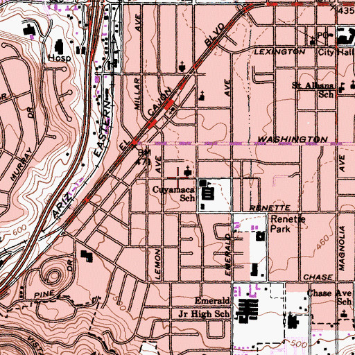 Topographic Map of Bethlehem Church, CA