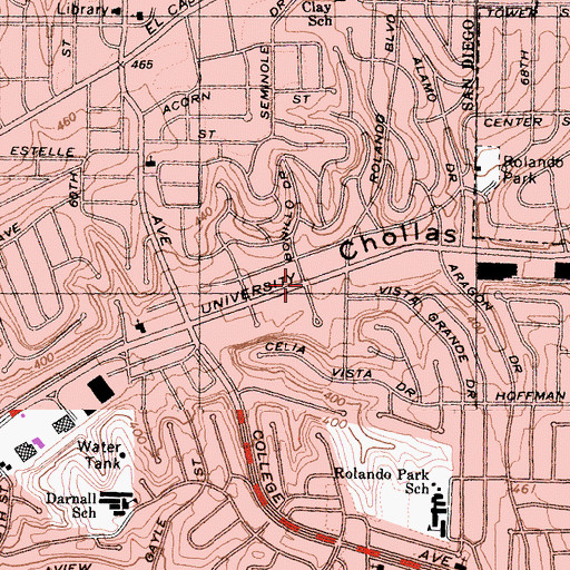 Topographic Map of Brighter Day Ministries, CA
