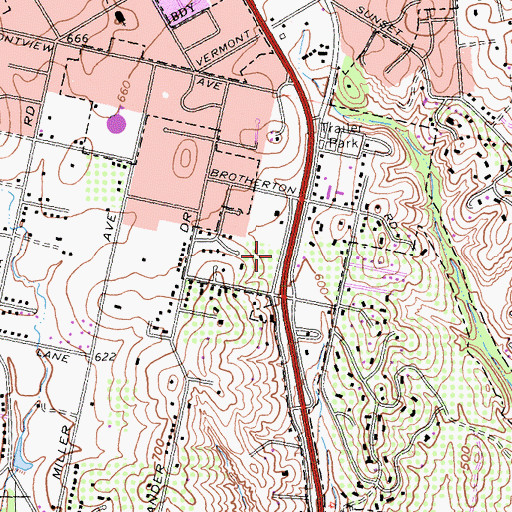 Topographic Map of Calvary Chapel of Hidden Valley, CA