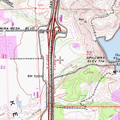 Topographic Map of Canyon Springs Church, CA