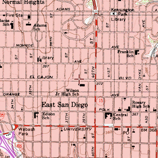 Topographic Map of Caring Ministries, CA
