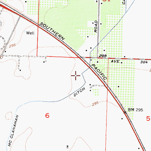 Topographic Map of McClanahan Ditch, CA